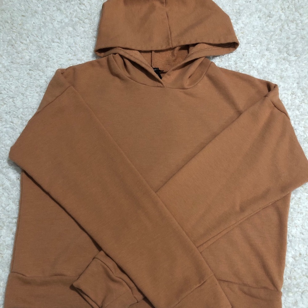 Forever 21 Brown Cropped Hoodie